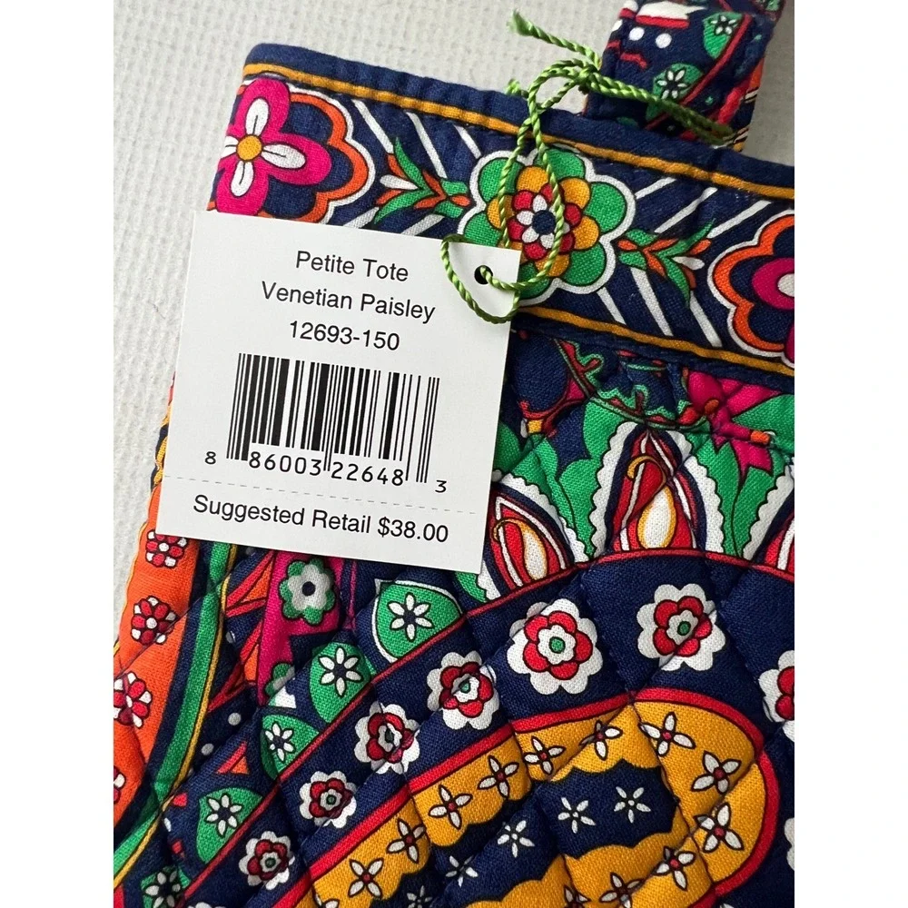 Vera Bradley Petite Tote Venetian Paisley Quilted Cotton‎ Multi Color